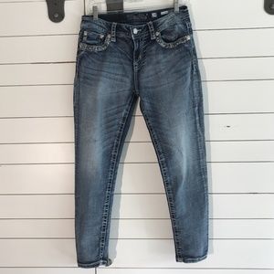 Miss Me , ankle skinny jeans, inseam 25”